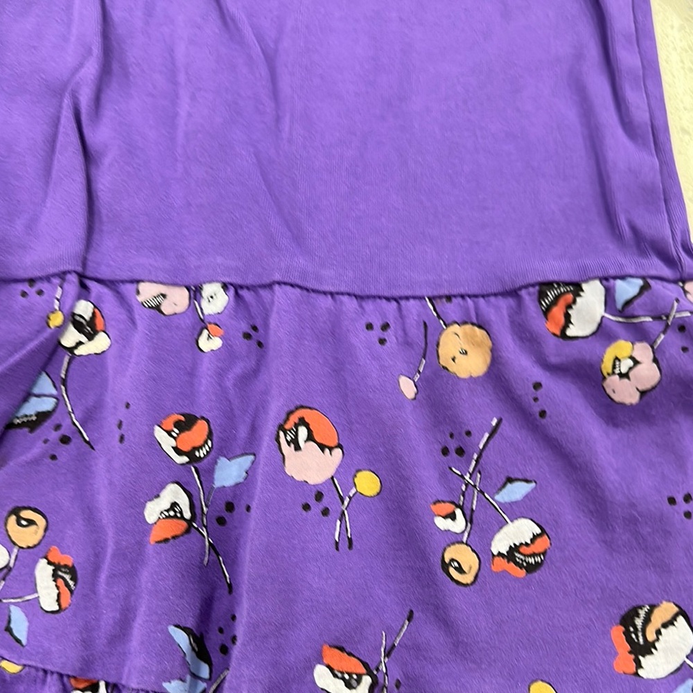 Purple Kids Dress with Floral Pattern - Picture 3 of 3